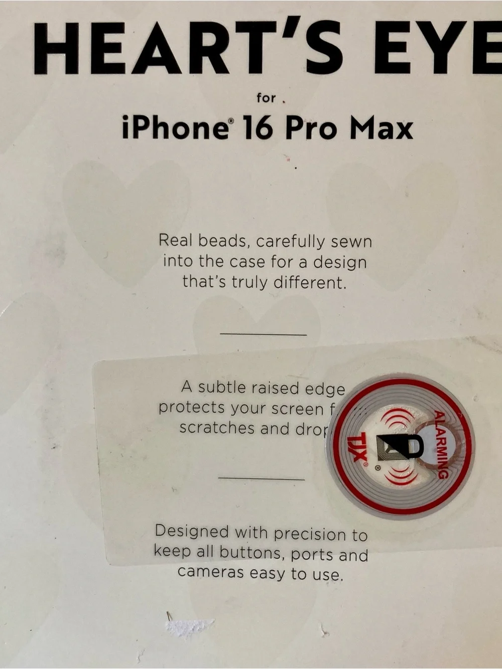 NIB Eye-Catching MVMT Limited Edition Hearts Eye Beaded IPhone 16 Pro Max Case